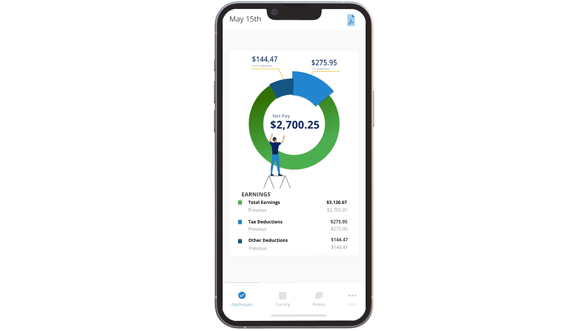 PayEvo payroll interface as mockup on a laptop